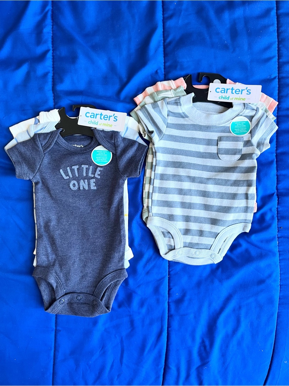 CARTER’S Child of Mine Original Bodysuit 3-Packs (2) Newborn NWT